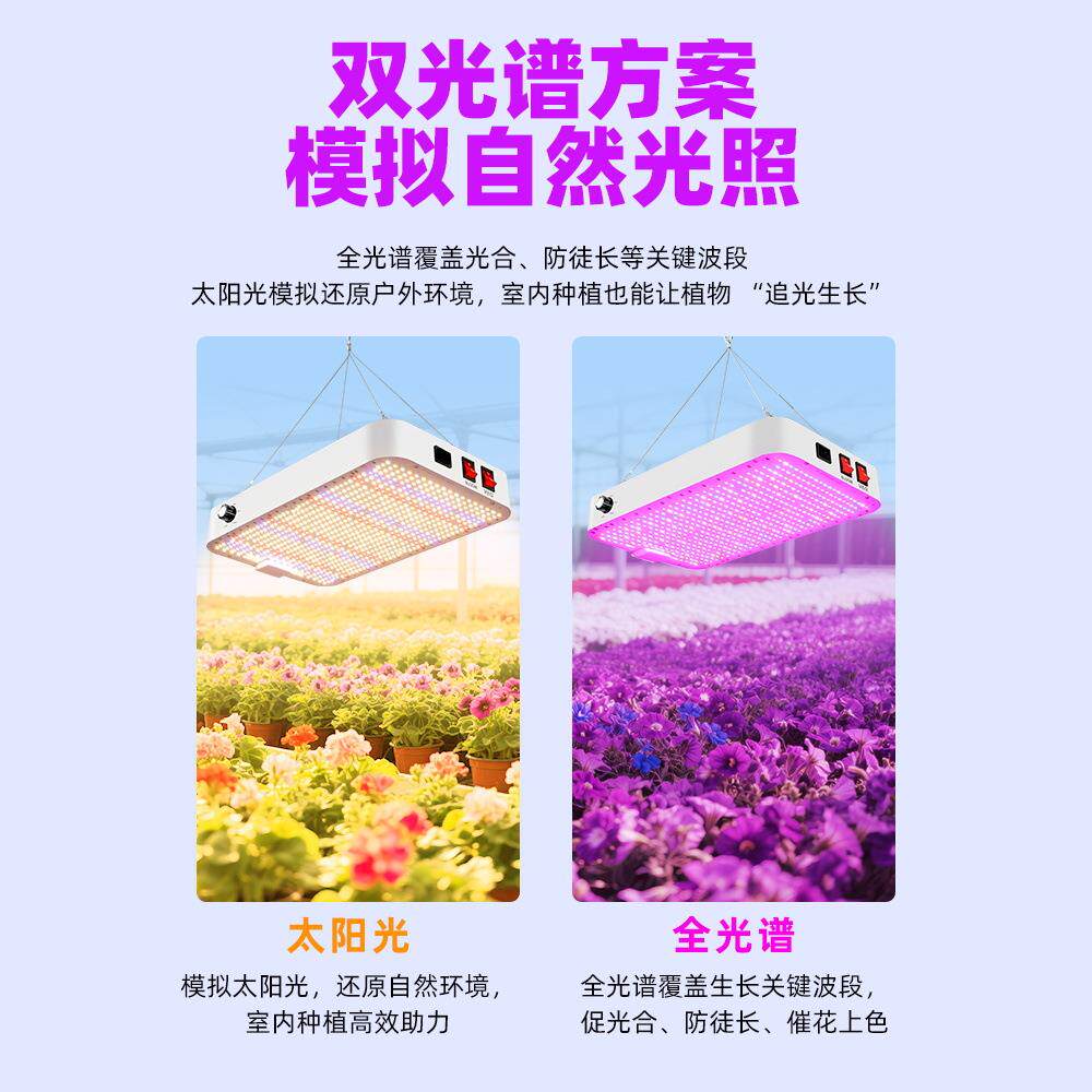 le多d植LEO物生灯全光谱内植物补光灯室长种植可调光育苗肉植物灯