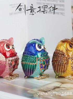 厂家直售锌合金工艺品创意摆件吉祥猫头鹰家庭家居摆件装饰品