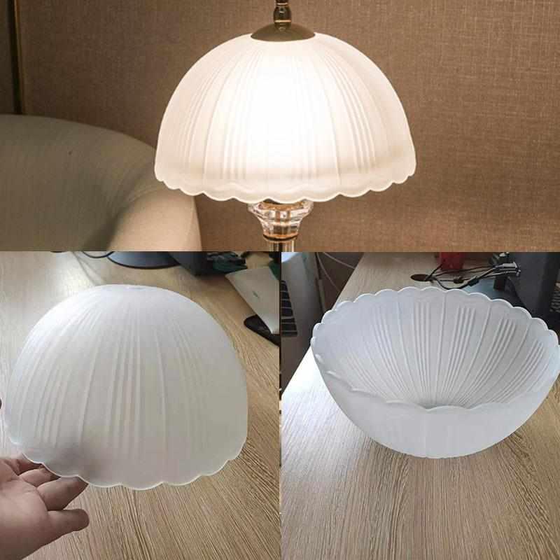 台灯玻璃灯罩床头灯卧室温馨欧式书房台灯花边碗形状磨砂玻璃灯罩