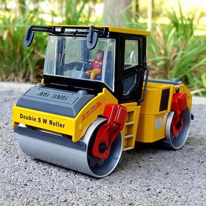 高档合金工模程车模型1:50钢压路机合双金人造金属汽车装饰型儿童