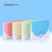 百利文A4简约手提风琴包 票据夹插页 松紧绳文件夹多层会议大容量