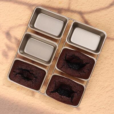 6连方形布朗尼烤盘蛋糕模具Brownie18格长方形吐司面 面包烘焙不