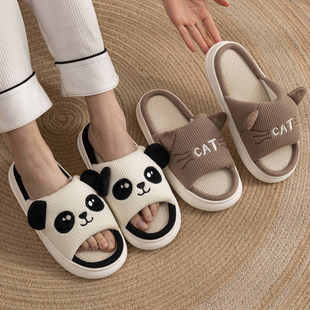 女士新款 静音亚麻拖鞋 棉麻布拖鞋 男士 冬夏 春秋室内家居居家用四季