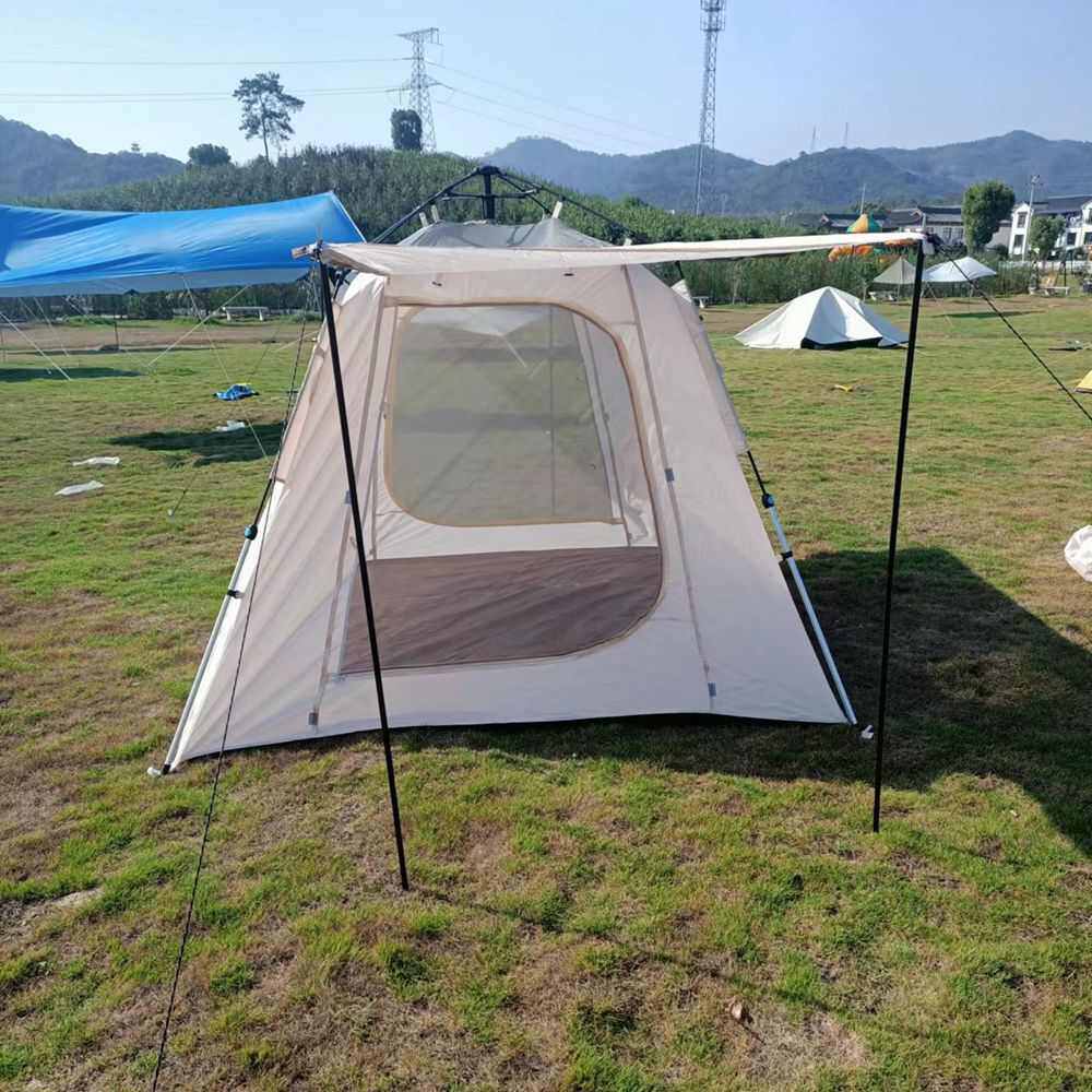 户外帐篷全自动折叠四角帐露营伸缩铝杆帐篷纱网免搭建防雨遮阳棚