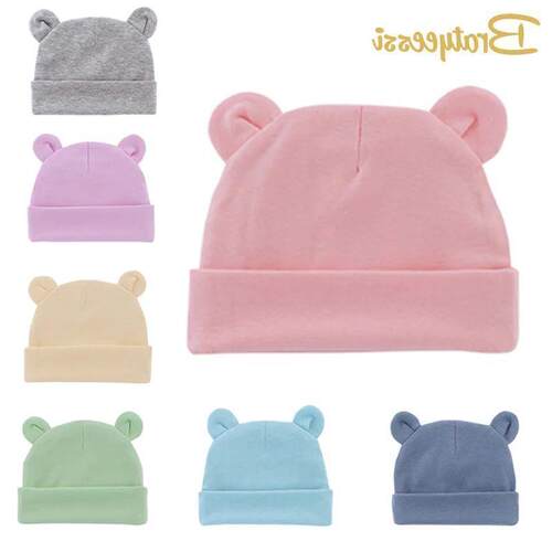 Soft Newborn Hat Baby Beanie Cotton Infant Bonnet Baby Cap f
