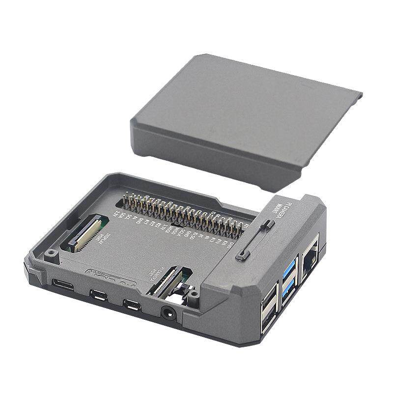 树莓派4B铝合金外壳滑盖磁性吸扣壳子Raspberry pi 4B保护壳