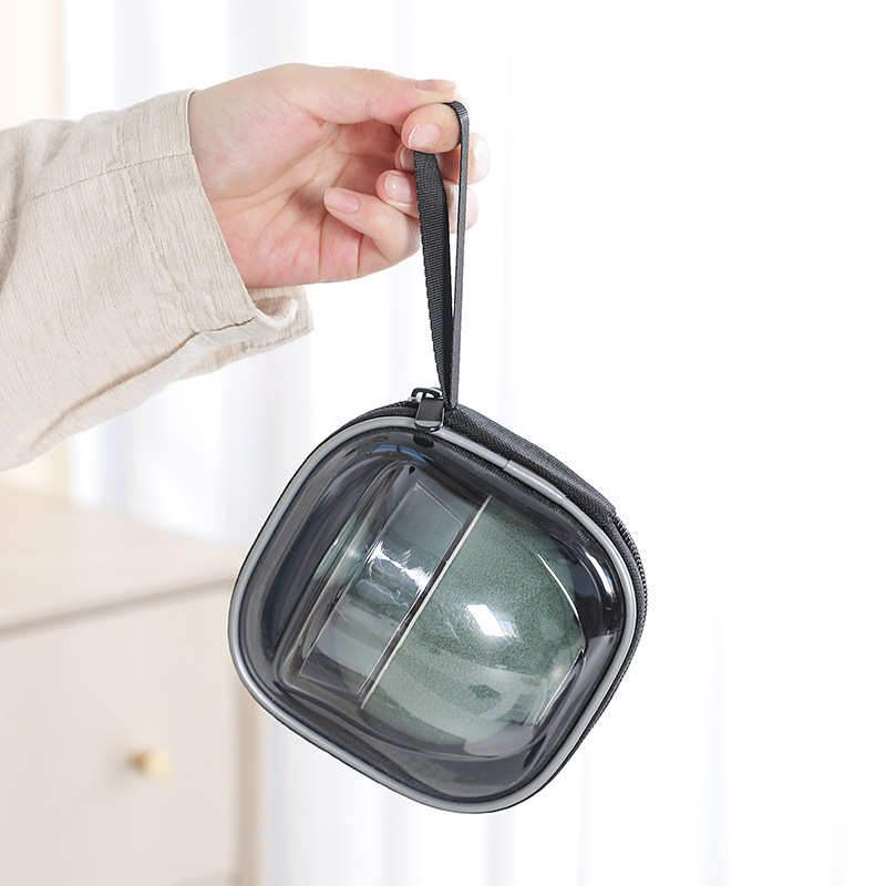 陶瓷功夫茶具一壶两杯便携式户外随身旅行茶具DIY雕刻LOGO