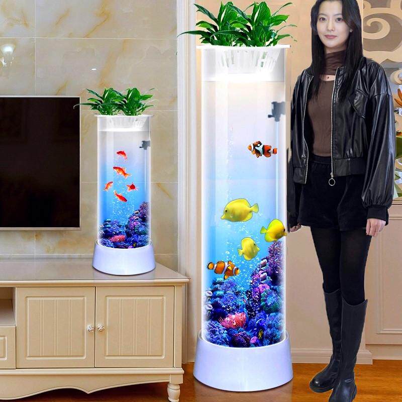 鱼缸客厅小型立式圆柱形落地生态金鱼缸家用水族箱创意免换水其他,宠物/宠物食品及用品,桌面缸,淘宝优惠券,粉丝福利购,淘宝优惠卷