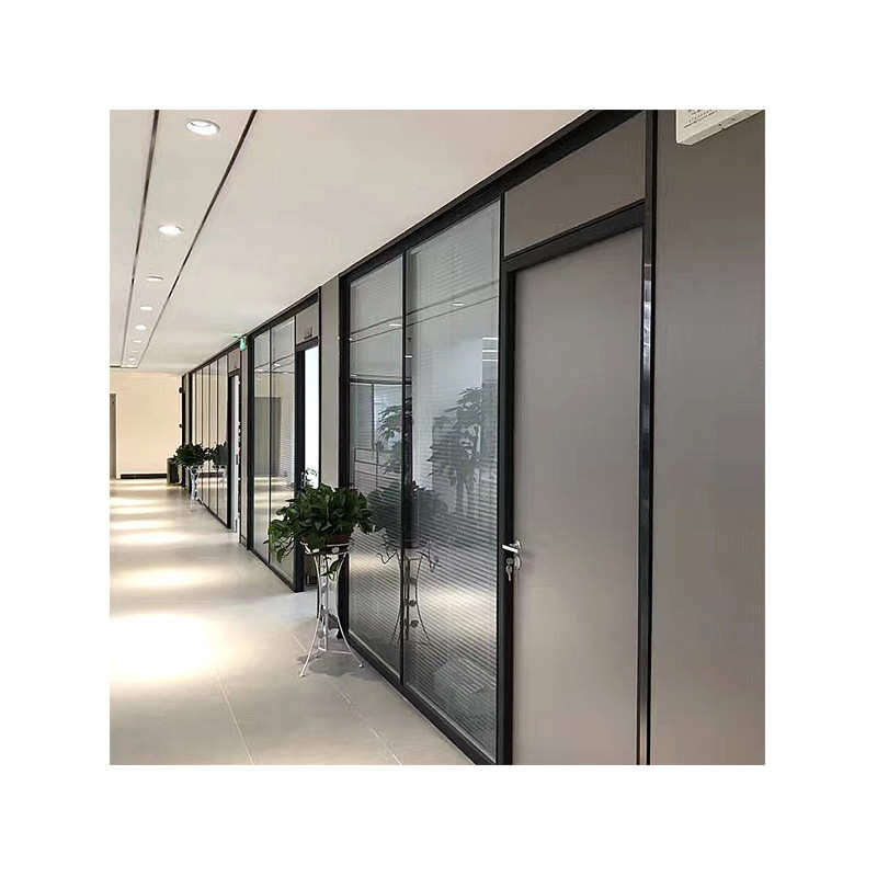 厂家批发80型办公室百叶双面玻璃隔断墙铝合金隔音酒店办公屏风