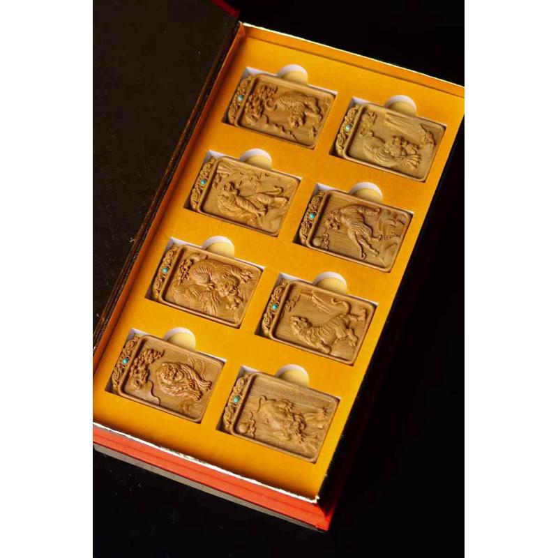 绿檀木十二生肖牌套餐黑檀461平安无事牌饰品木鼠虎兔挂件