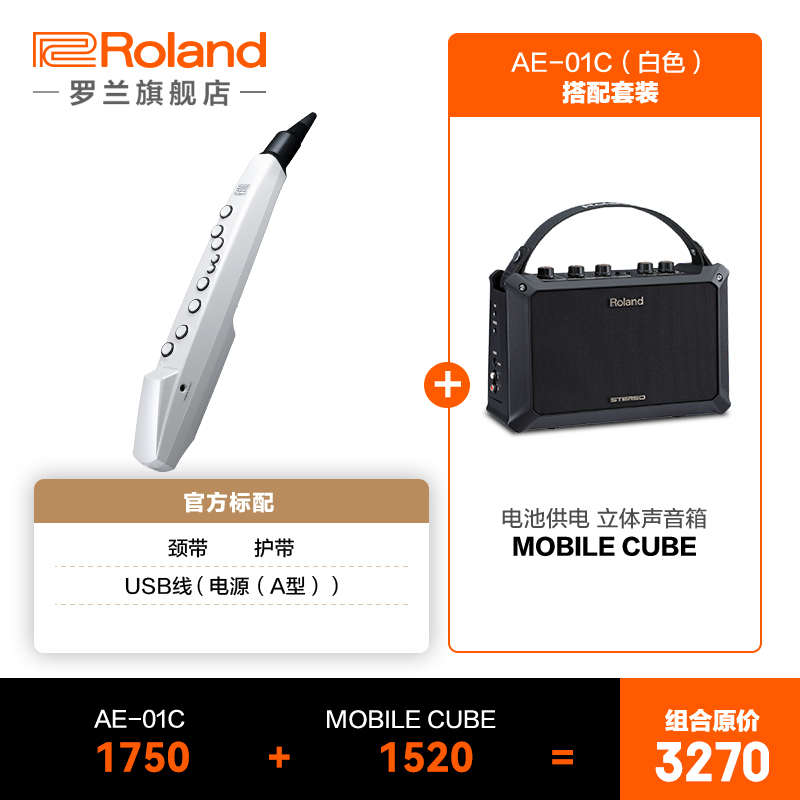 中国roland白色版 罗兰乐器电音色民乐吹管-电子吹管扬声器ae01c