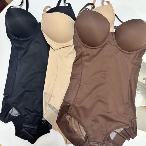 Triangle body shaping jumpsuit for women with bra,