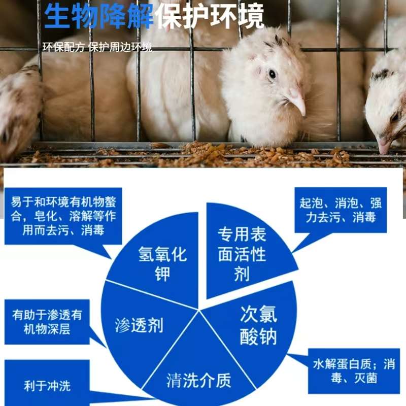 猪场复养碱性泡沫清洗剂养殖场消毒清洁粪渍污垢鸡场羊圈洗消液
