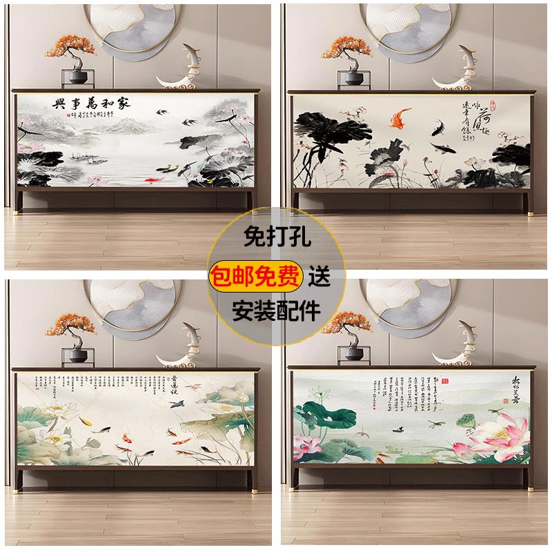 防潮棉麻纹理布帘柜子门帘杂物遮挡帘魔术贴书架鞋柜防尘遮丑帘子