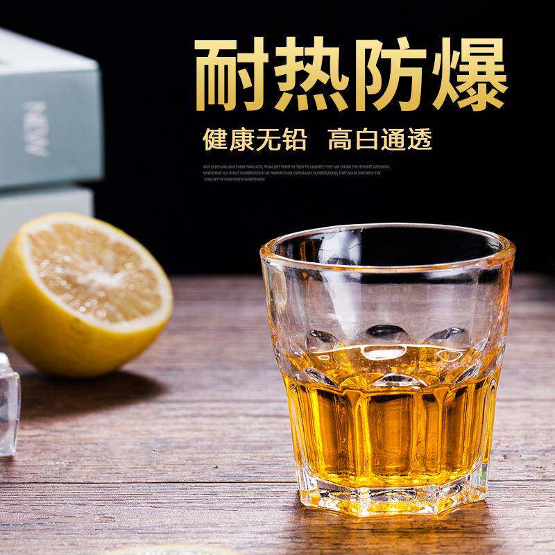 啤酒杯威士忌厂家直销钢化玻璃八角杯啤酒杯大容量钢化玻璃八角杯