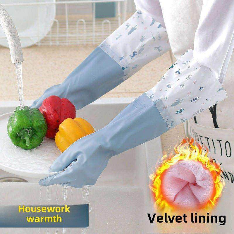 加厚洗碗家务加绒女耐磨防水乳胶耐用厨房专用橡胶清洁手套洗衣服,家庭/个人清洁工具,常规家务手套,淘宝优惠券,粉丝福利购,淘宝优惠卷