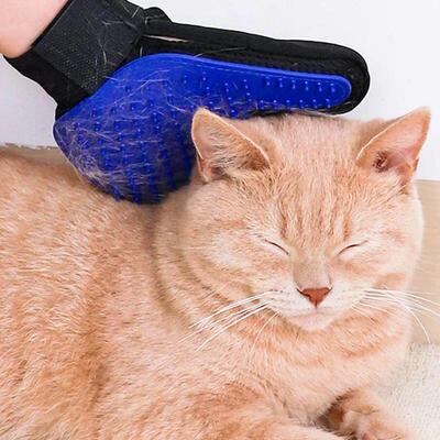 Pet Hair Remover Gloves Cat Dog Massage Bathing Cleaning Gro