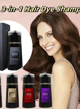 Champú y tinte para el cabello Nova 3 en 1, 200ml, blanquea