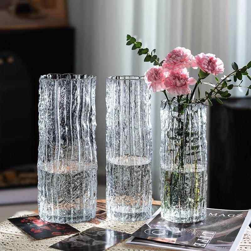 轻奢大号冰川花瓶玻璃水养富贵竹鲜花ins高颜值客厅插花装饰摆件,家居饰品,花瓶,淘宝优惠券,粉丝福利购,淘宝优惠卷