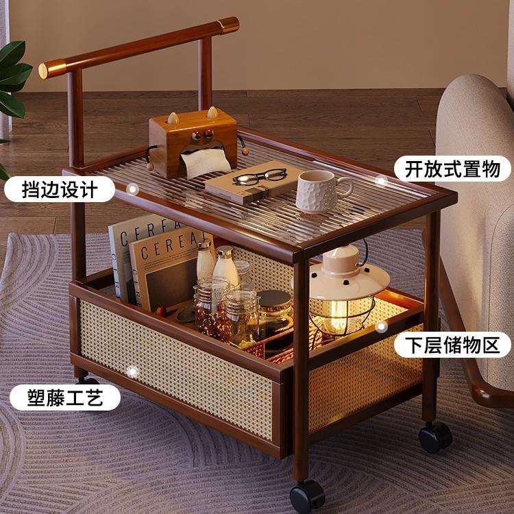 源头工厂小推车客厅可移动带轮置物架落地多层收纳架中古简易架子