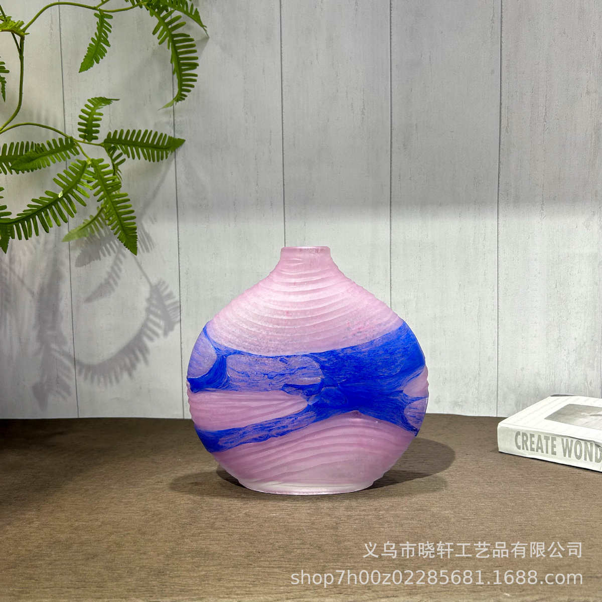 琉璃奢磨现代酒店样板间欧美摆件花瓶装饰刻工艺品高档家居手工轻