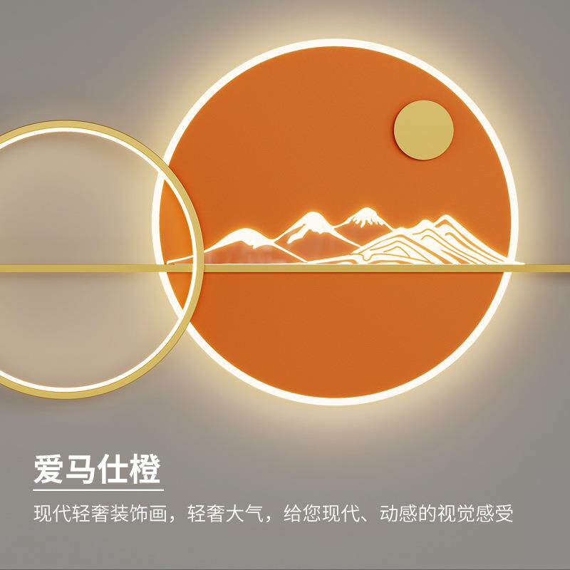 壁画灯客厅沙发背景玄关装饰氛围灯发光现代简约轻奢挂画山水艺术