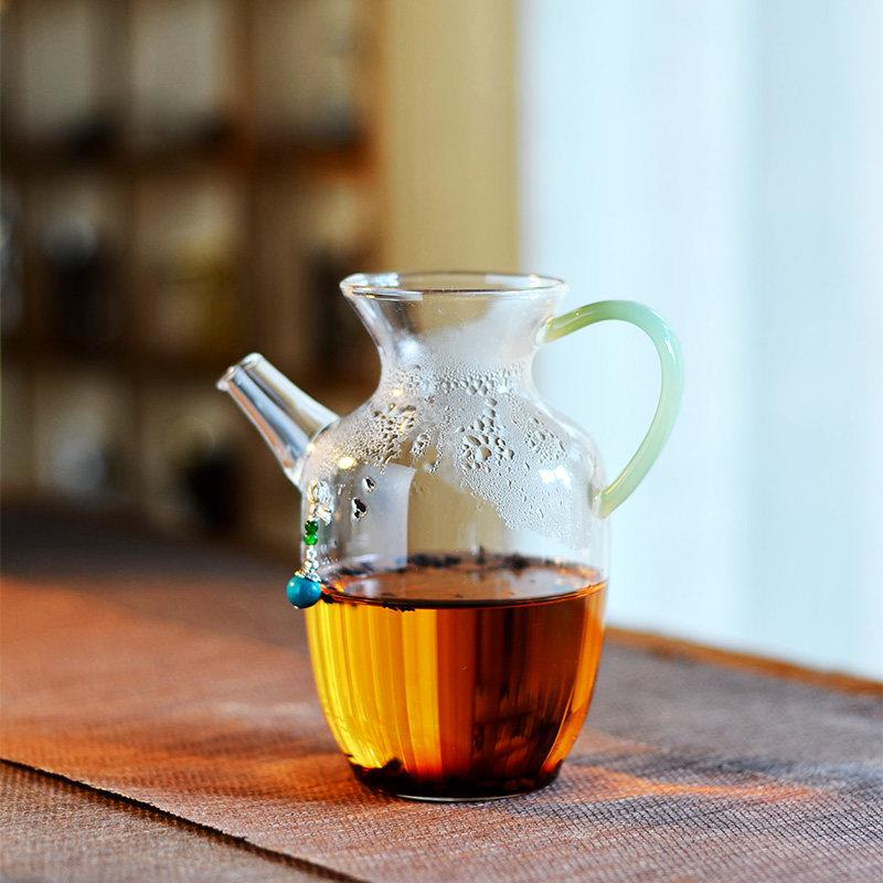 手工中式宋风手执壶泡茶壶耐热玻璃小青柑专用家用功夫茶具煮花茶