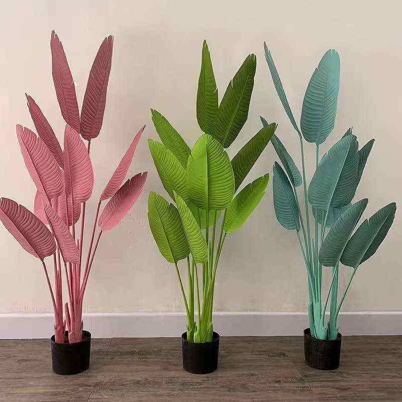仿真旅人蕉盆栽桌面仿真盆栽摆件室内假绿植装饰盆景芭蕉树盆栽