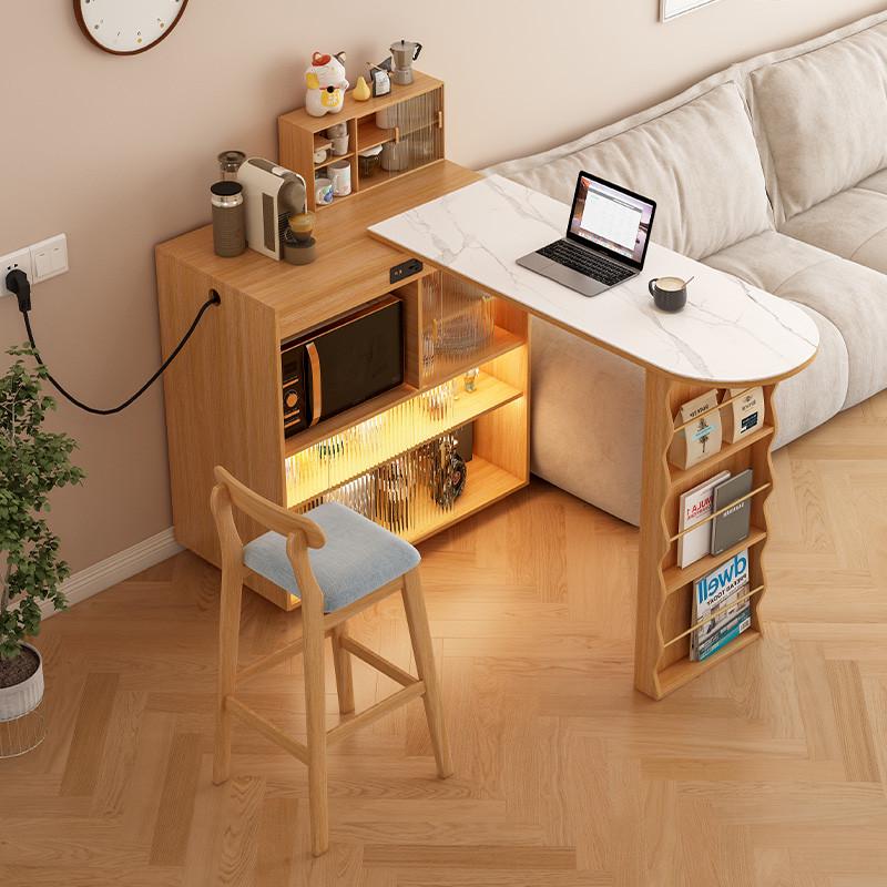 日式柜客厅岛窄台边隔断小户型餐家用一体柜折叠餐桌伸缩吧台实木