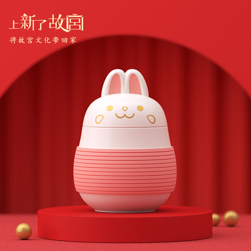 上新了故宫卯兔陶瓷泡茶杯可爱水杯女生高颜值母亲节节生日礼物