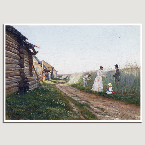 俄罗斯画家约瑟夫《In a Wheat Field》艺术衍生品 风景画挂画
