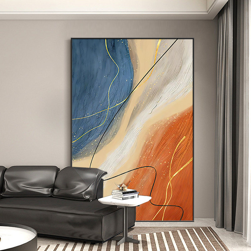 现代抽象客厅沙发背景墙装饰画简约肌理感挂画高级感落地玄关壁画,家居饰品,现代装饰画,淘宝优惠券,粉丝福利购,淘宝优惠卷