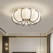 卧室灯法式 珍珠吊链主卧房间灯具 复古奶油风南瓜吸顶灯2024年新款