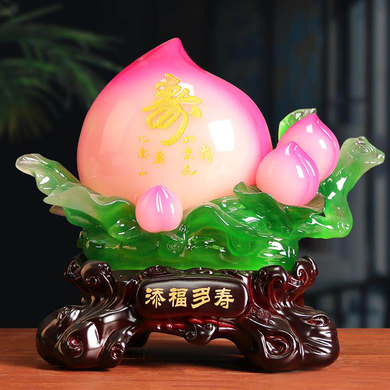 寿桃摆件祝寿吉祥礼物送老人长辈爷爷奶奶60 70 80岁生日大寿礼品