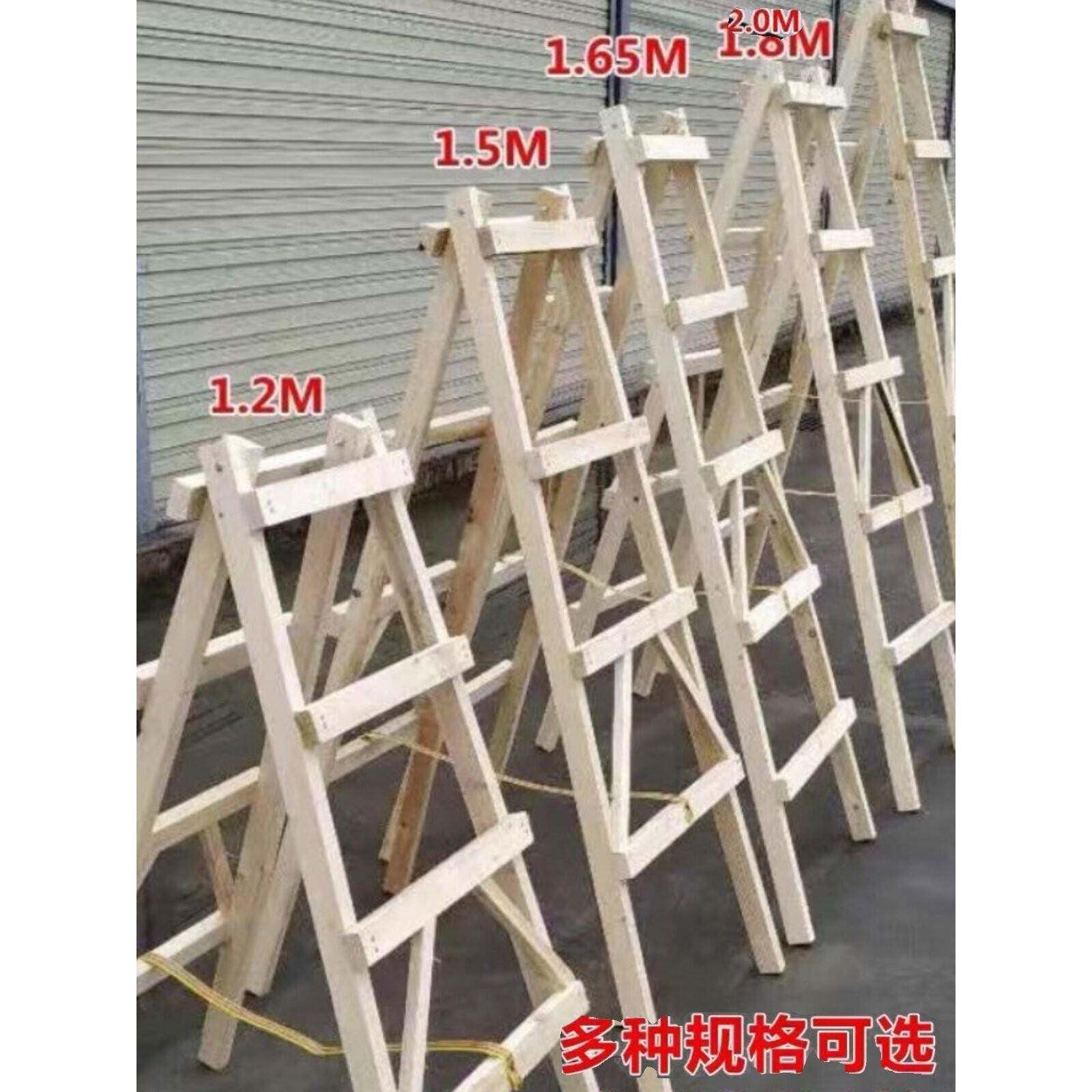 装修实木木梯家用人字梯双侧水电走梯室内室外工程木梯直梯置物架