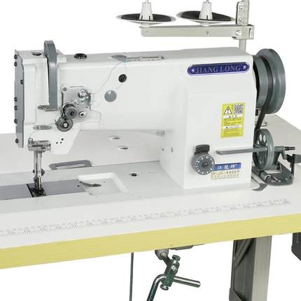 江龙针车4400三同步DU车沙发皮革拼缝厚料单针综合送料平缝车