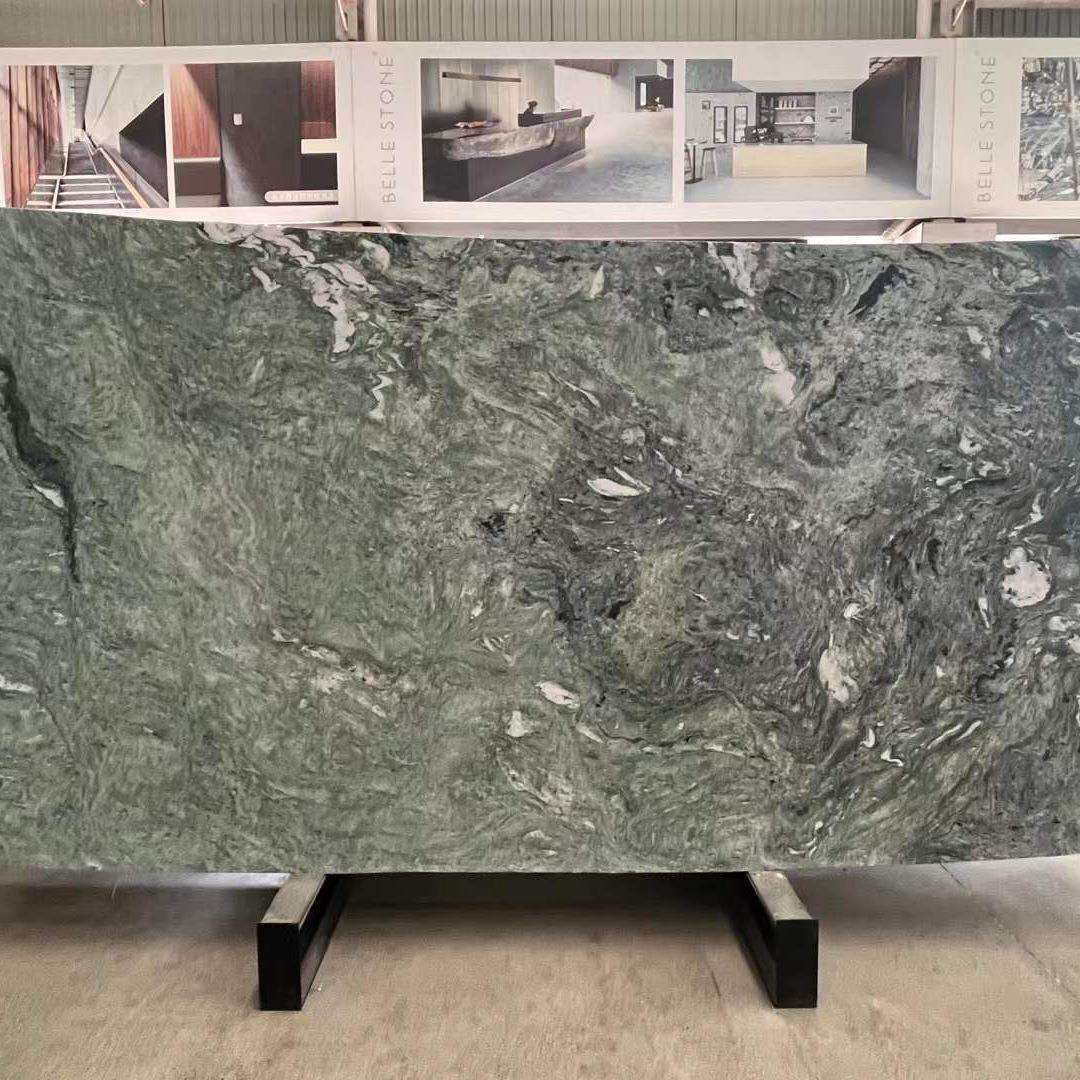 天然奢石瑞士翡翠 楼梯大理石踏步台阶轻奢石材飘窗台面