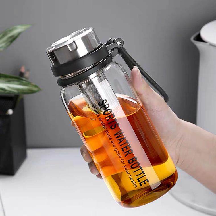 单层玻璃杯大容量泡茶杯健身户外运动水瓶车载水杯防烫隔热杯子