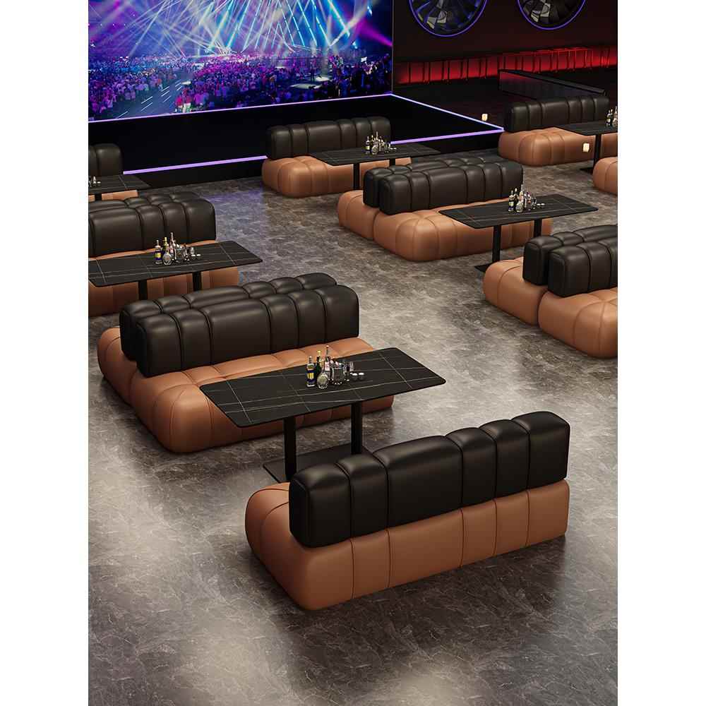 定制酒吧沙发ktv包厢转角L型靠墙卡座商用休闲咖啡厅清吧桌椅组合