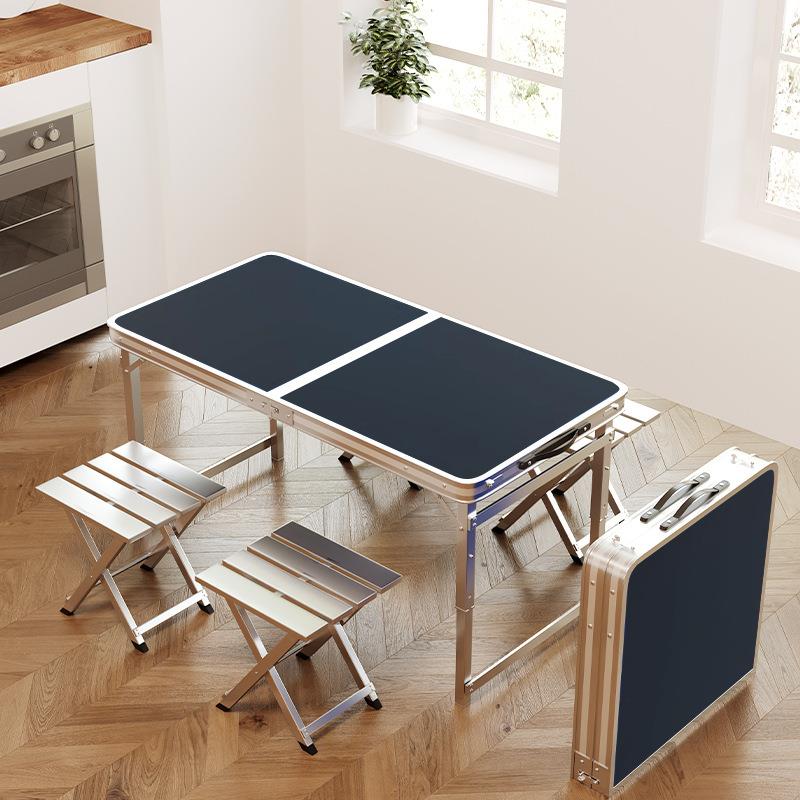 折叠桌子摆摊小桌子户外便携式露营桌简易长方形餐桌椅不锈钢桌子