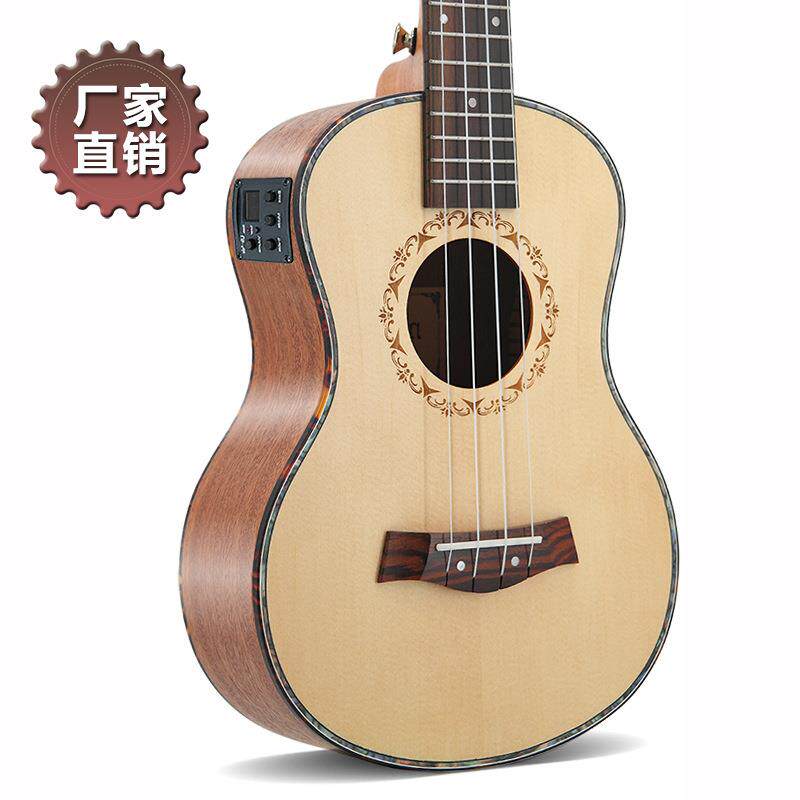26寸云杉木单板电箱版尤克里里 ukulele 乌克丽丽小吉他厂家