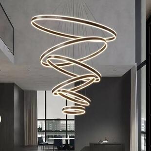 楼客厅吊灯轻奢现代简约667别l墅ot公灯寓卧室餐厅创意圆环 复f式