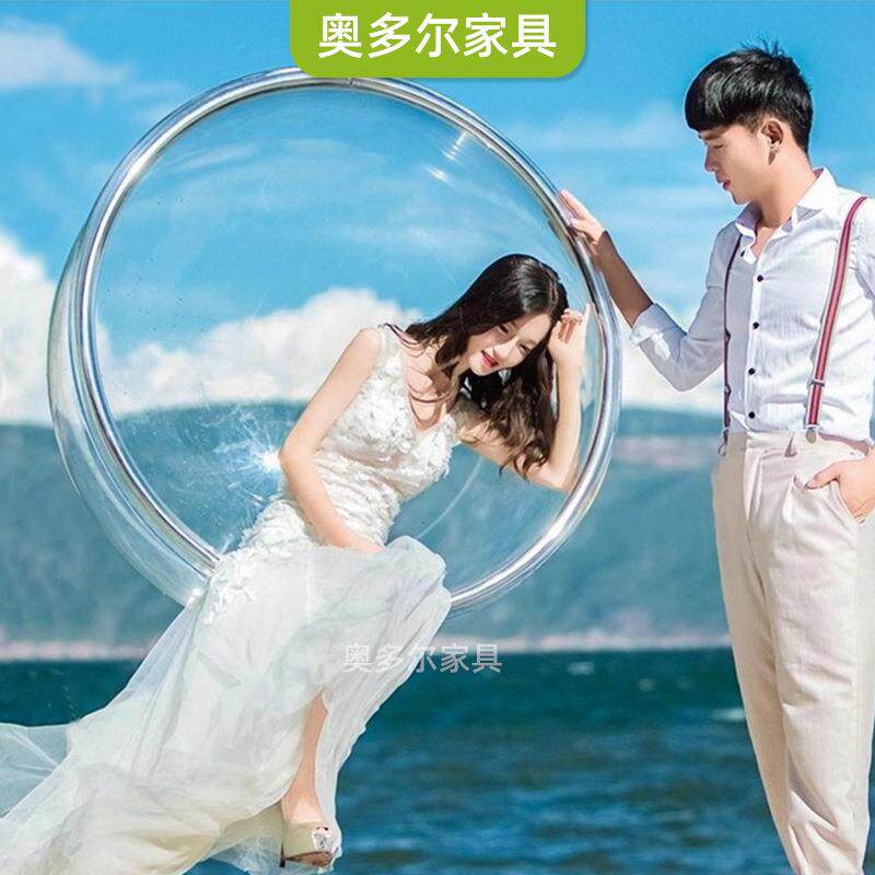 网红透明吊篮户外民宿度假村防水吊椅阳台室外家用休闲单人秋千