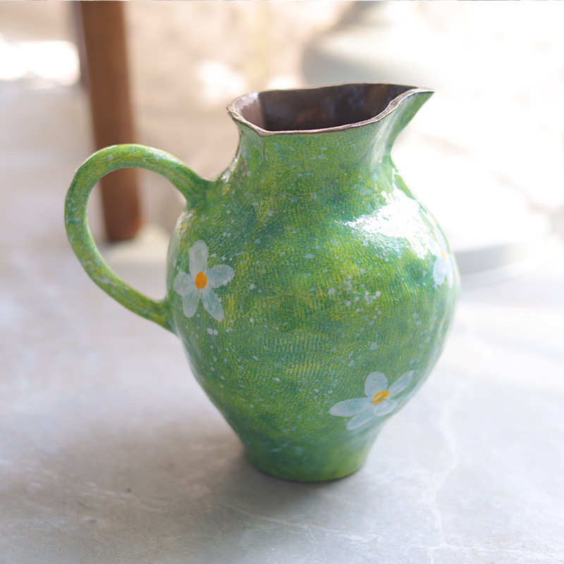 景德镇陶瓷花瓶手绘雏菊花瓶水培插花客厅桌面装饰摆件