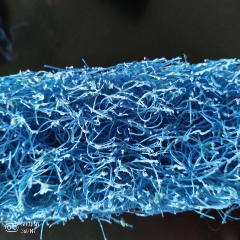 新款直销鱼塘生化藤棉鱼池生化毡棉三色藤棉过滤棉树脂棉蓝色白色