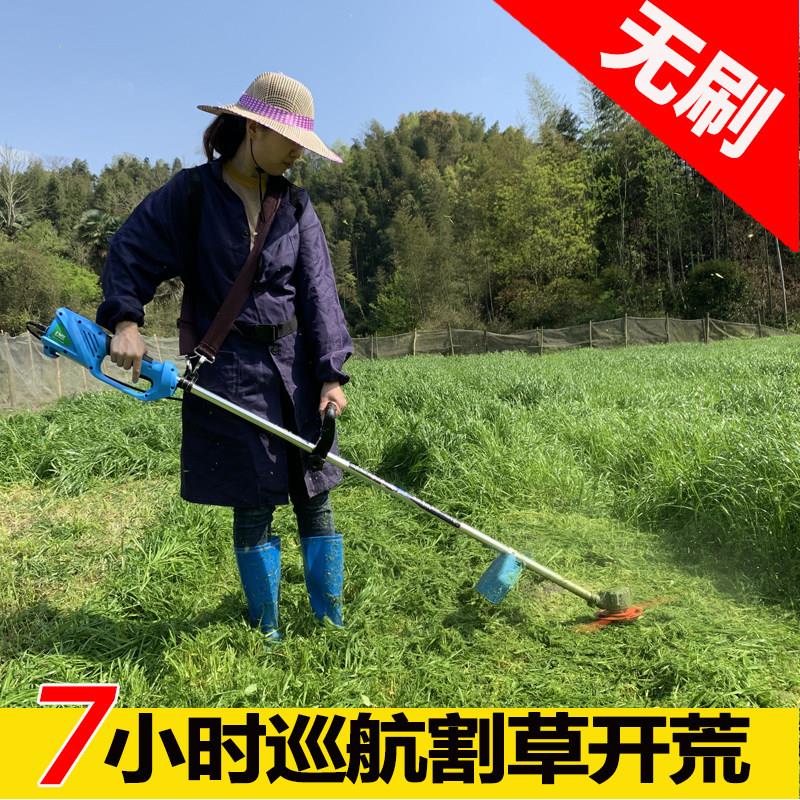 充电式电动割草机小型家用割草机草坪修剪机多功能除草机开 荒神