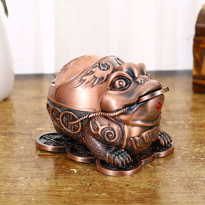 新款金属带盖金蟾烟灰缸创意个性潮流高档家居客厅办公室复古摆件,节庆用品/礼品,时尚烟灰缸,淘宝优惠券,粉丝福利购,淘宝优惠卷