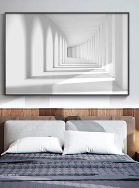 必北欧风格客厅装画饰画立体几色何回廊发沙背景JSL-253墙画白艺