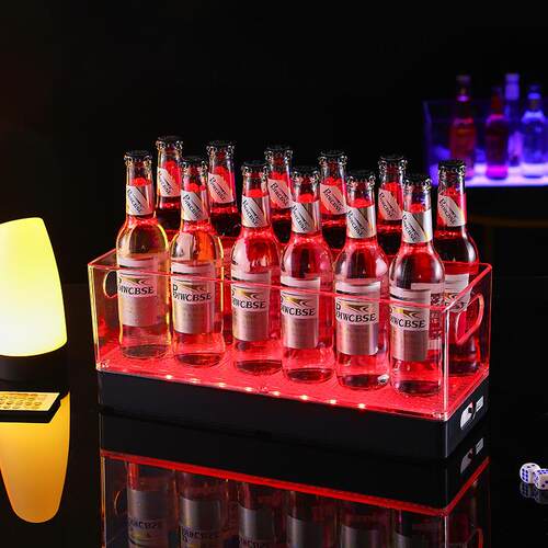加厚发光冰桶酒吧LED彩光啤酒框商用logo大容量装酒框ktv