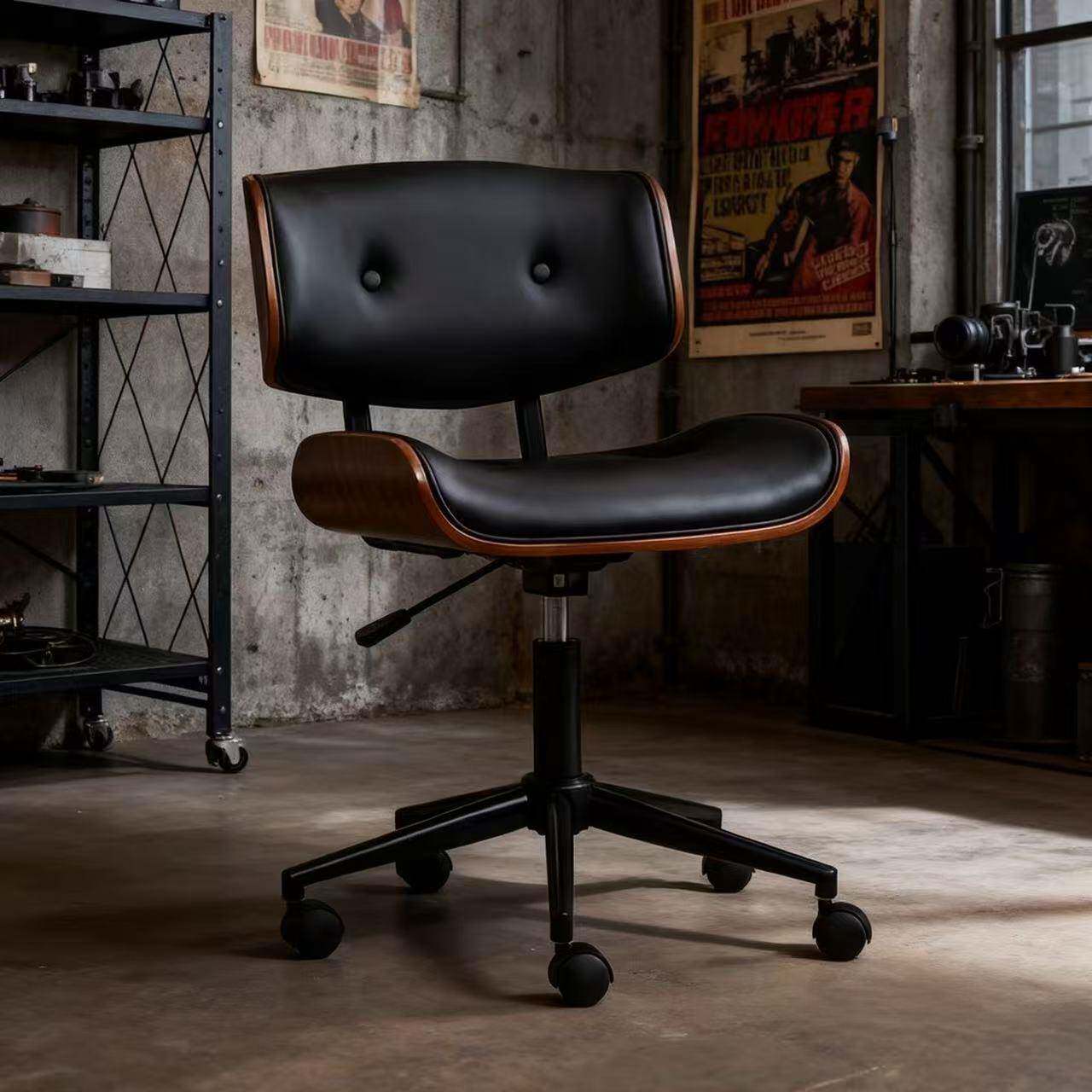 电脑椅轻家职用舒适见详情实木小型书房椅约久坐转椅升奢降员办公